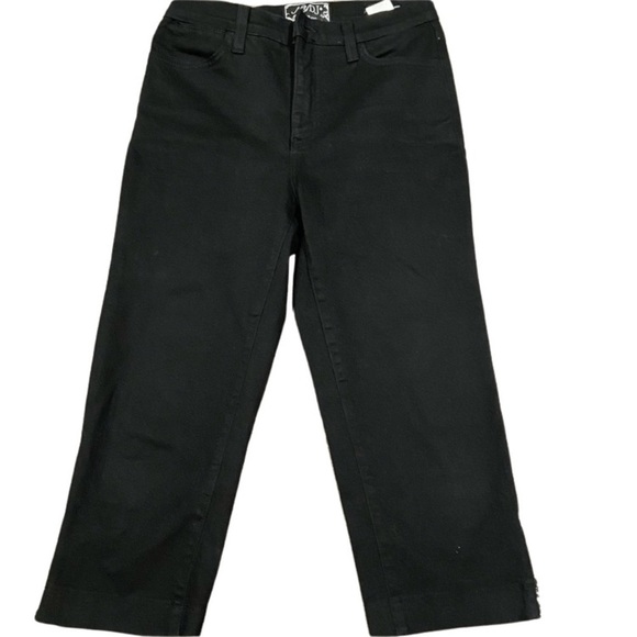 Nydj Black Jeans Cropped High Waisted Capri Zip 2 - Picture 1 of 6